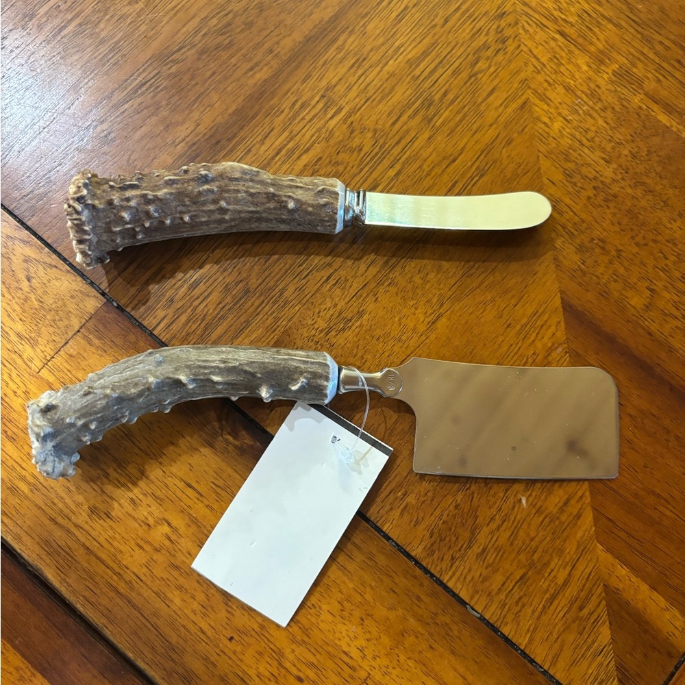 Cutlery Antler Handled Knife cheese butter knife Sheffield England stainless set